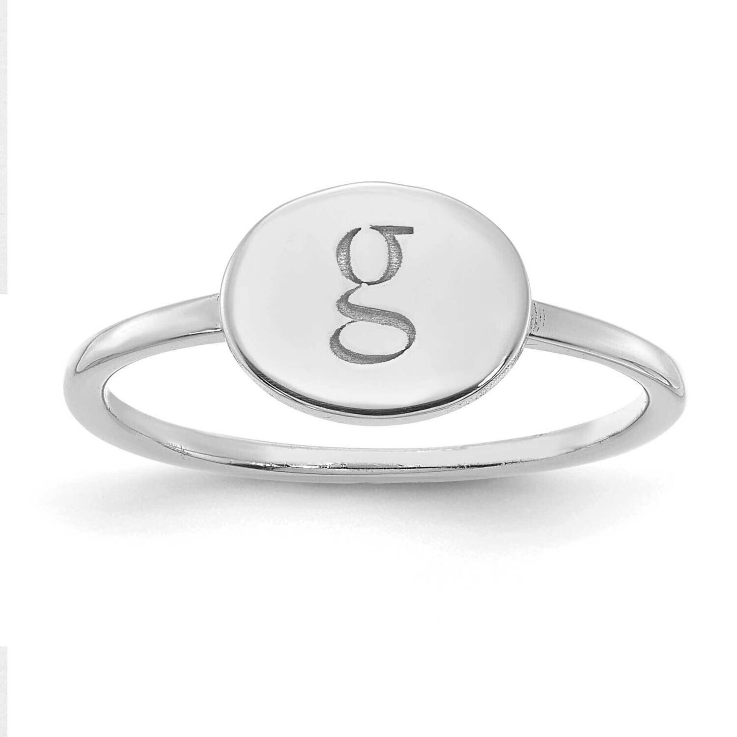 Initial Oval Signet Ring 10k White Gold 10XNR122W, MPN: 10XNR122W,