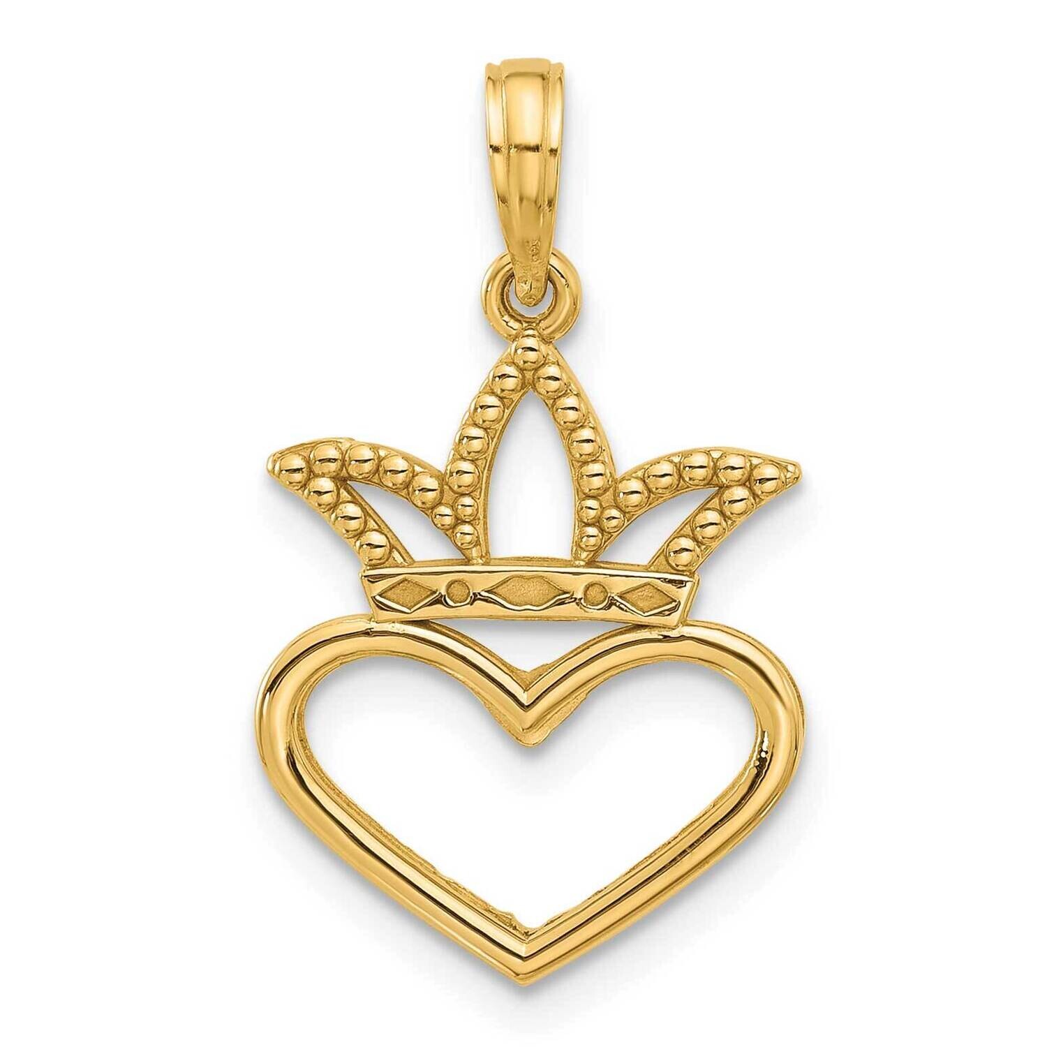 Heart Crown Charm 14k Polished Gold D5586, MPN: D5586,