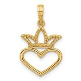 Heart Crown Charm 14k Polished Gold D5586, MPN: D5586,