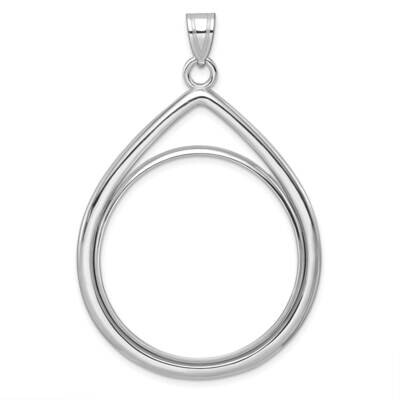 Polished Lightweight Tear Drop Prong 32.7mm Coin Bezel Pendant 14k White Gold C8191W/32.7, MPN: C81…