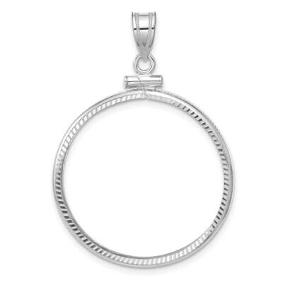 Diamond-Cut Screw Top 27mm X 2.35mm Coin Bezel Pendant 14k White Gold C2677W/27.0, MPN: C2677W/27.0,