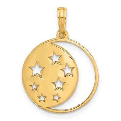 Moon Stars Charm 14k Polished Gold D5605 by Men&#39;s Jewelry and Accessories, MPN: D5605,