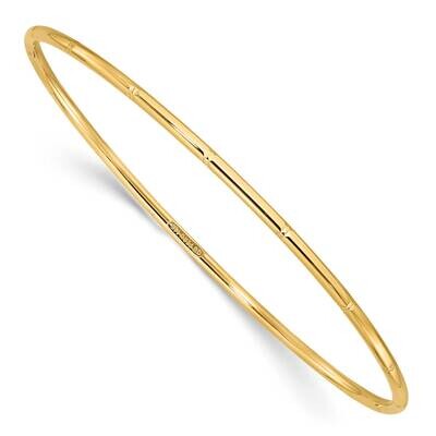 2.00mm Diamond-Cut Polished Slip On Bangle 14k Gold DB736, MPN: DB736,