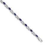 Diamond Sapphire Infinity Bracelet 7 Inch 10k White Gold BM4485-SA-015-1WA, MPN: BM4485-SA-015-1WA,