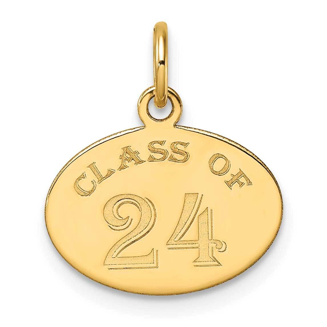 Oval Class Of 2024 Charm 10k Gold 10YC1544