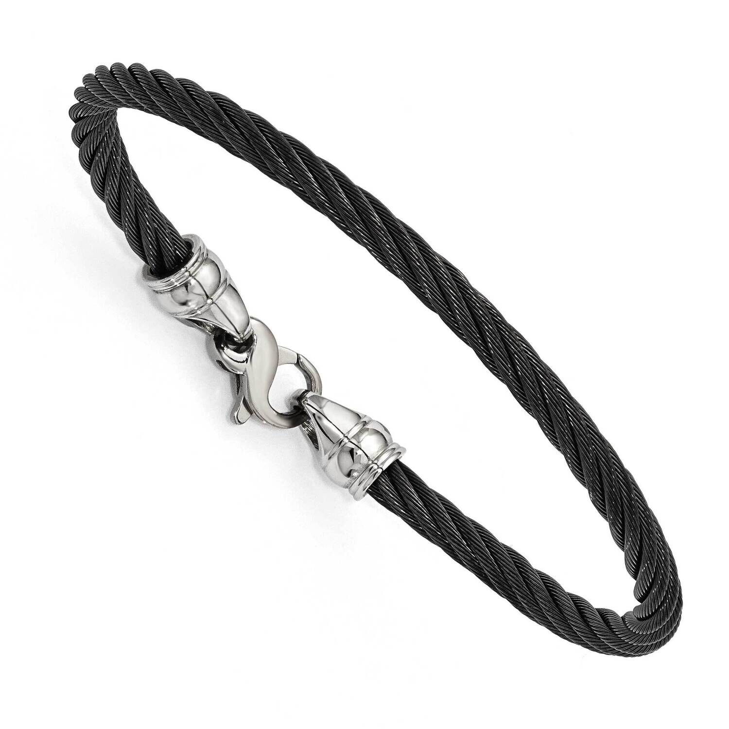 Edward Mirell Cable Steel End Caps Bracelet 8 Inch Titanium EMB178-8 by Edward Mirell, MPN: EMB178-…