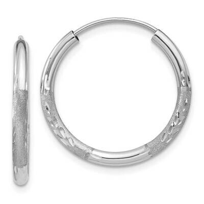 2mm Diamond-Cut Endless Hoop Earrings 10k White Gold 10XY1201, MPN: 10XY1201,