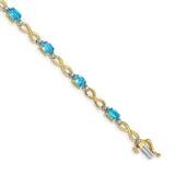 Blue Topaz Diamond Infinity Bracelet 7 Inch 10k Gold BM4494-BT-003-1YA, MPN: BM4494-BT-003-1YA, 886…