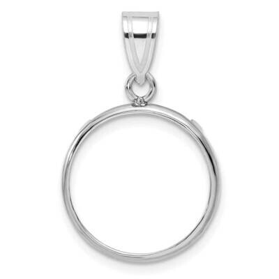 Polished Prong 16.5mm Coin Bezel Pendant 14k White Gold C1801W/16.5, MPN: C1801W/16.5,