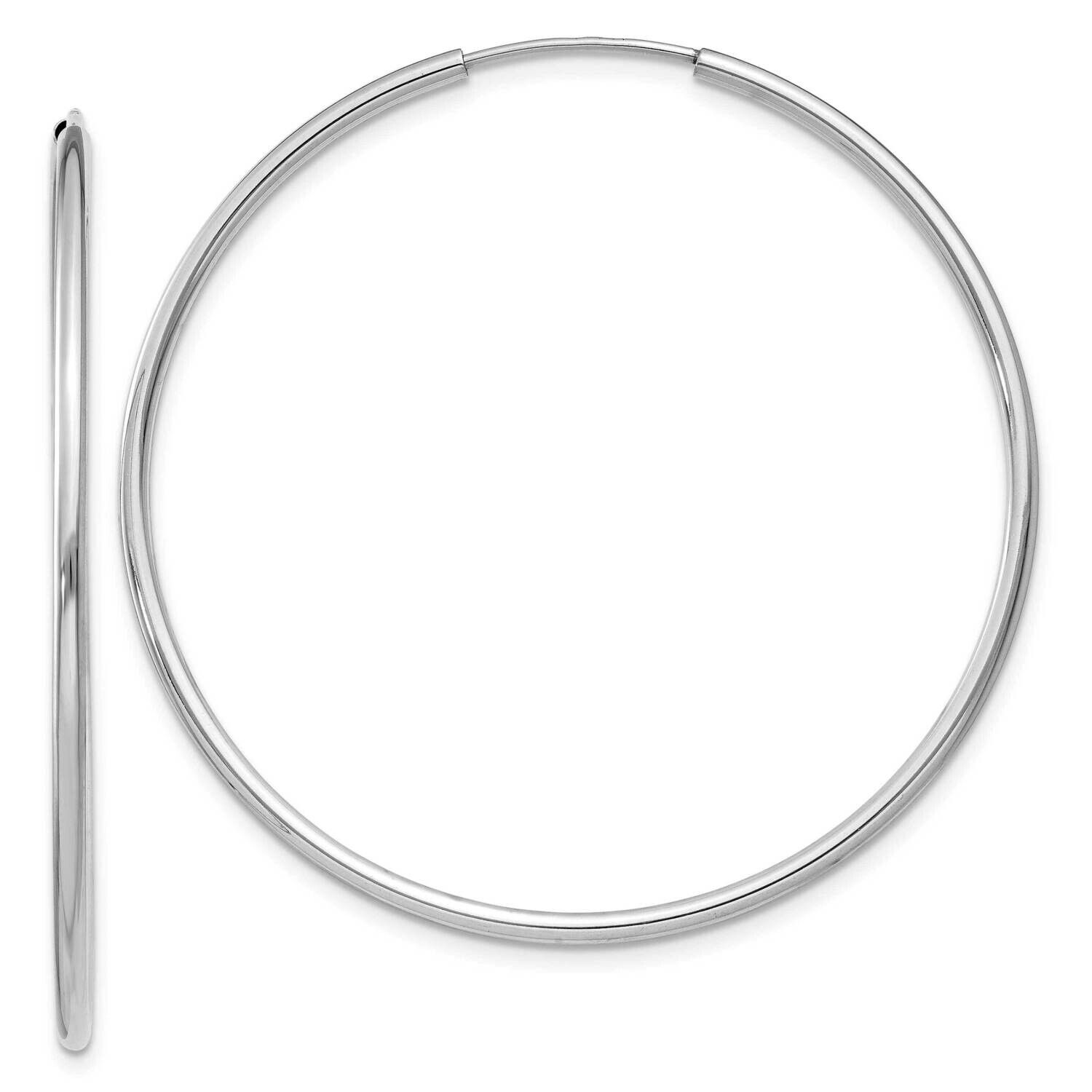 1.5mm Polished Endless Hoop Earrings 10k White Gold 10XY1188, MPN: 10XY1188,