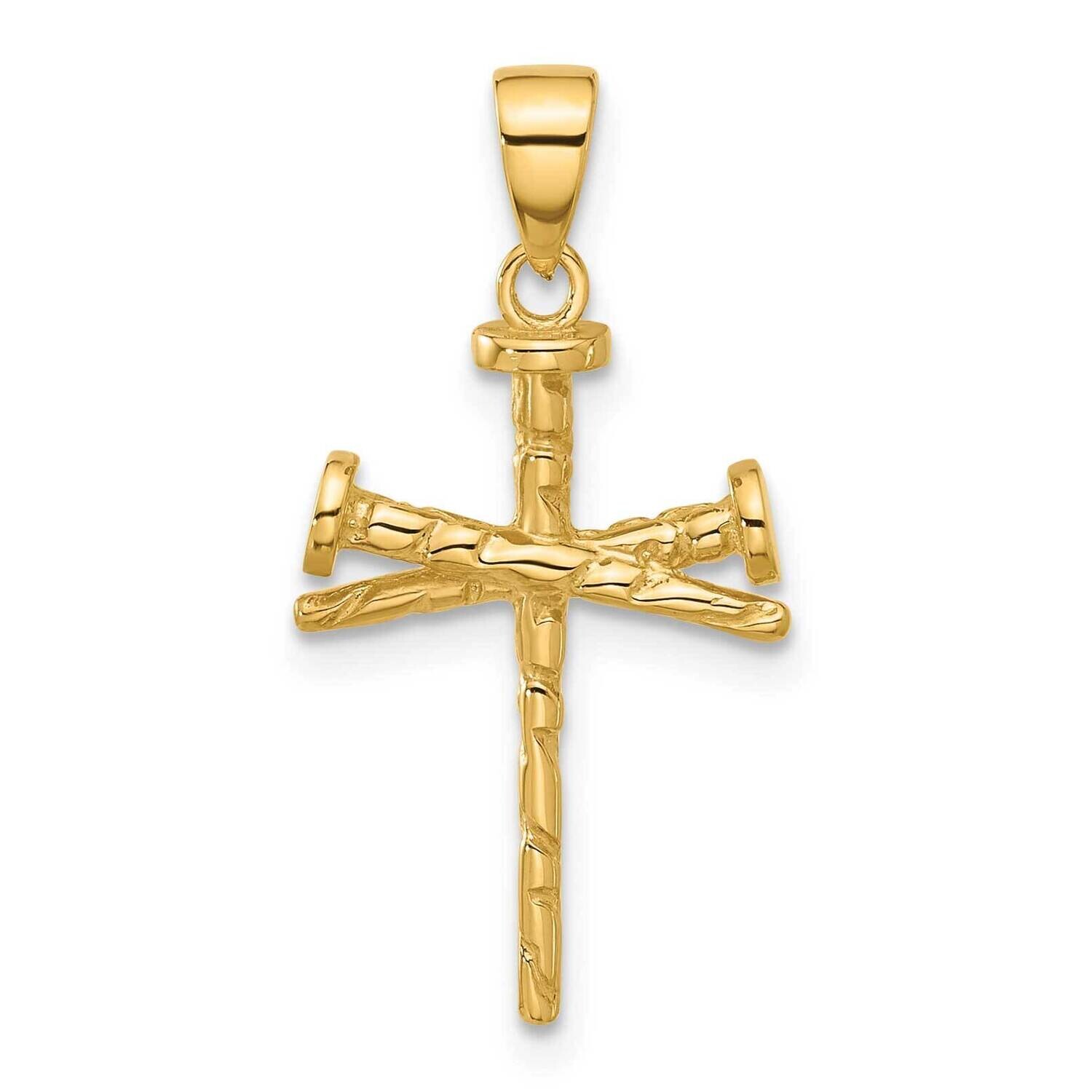 Textured Nails Cross Pendant 14k Polished Gold C4949 by Men&#39;s Jewelry and Accessories, MPN: C4949, …