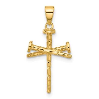 Textured Nails Cross Pendant 14k Polished Gold C4949 by Men&#39;s Jewelry and Accessories, MPN: C4949, …
