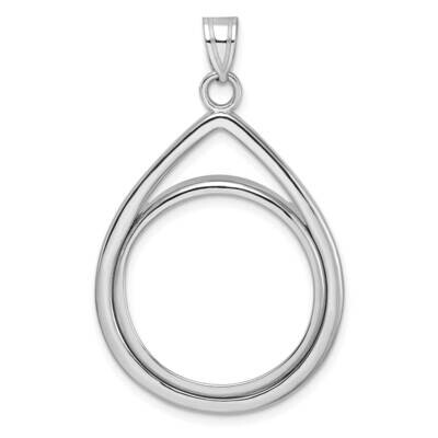 Polished Lightweight Tear Drop Prong 22.0mm Coin Bezel Pendant 14k White Gold C8191W/22.0, MPN: C81…