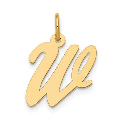 Medium Script Letter W Initial Charm 10k Gold 10YC660W, MPN: 10YC660W,