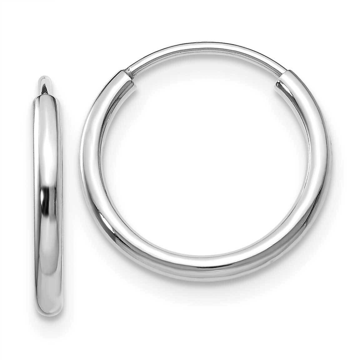 1.5mm Polished Endless Hoop Earrings 10k White Gold 10XY1181, MPN: 10XY1181,