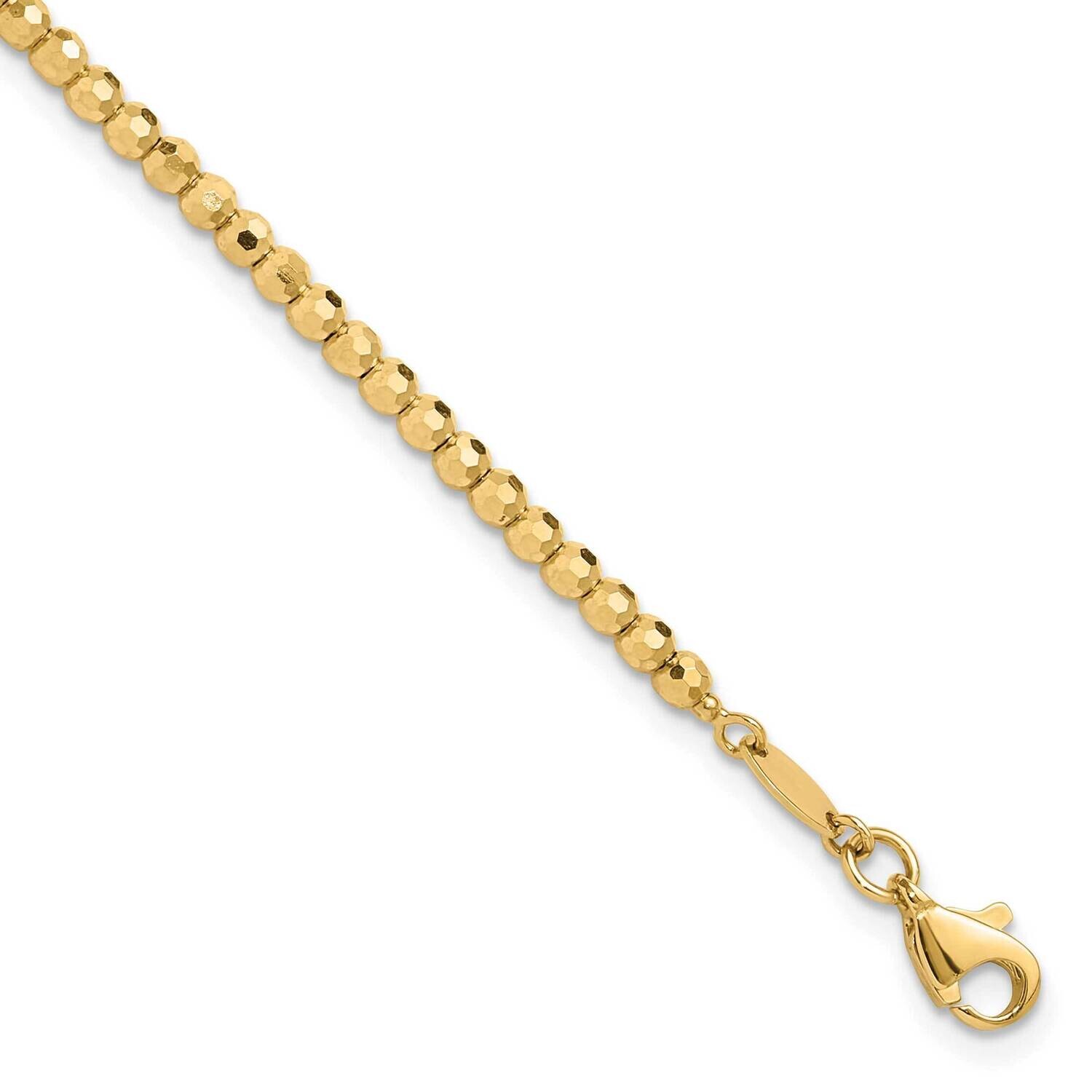Diamond-Cut Beaded Bracelet 7.25 Inch 14k Polished Gold FB1991-7.25, MPN: FB1991-7.25, 196904148983