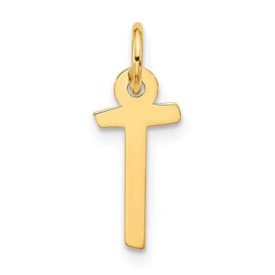 Large Slanted Block Initial T Charm 10k Gold 10YC1555T, MPN: 10YC1555T,