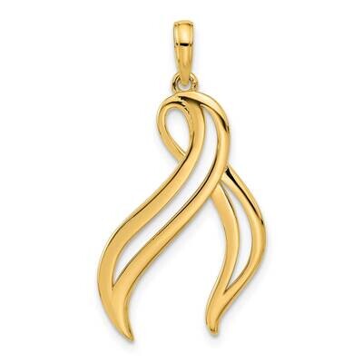 Awareness Ribbon Pendant 14k Polished Gold D5481, MPN: D5481, 196904100752
