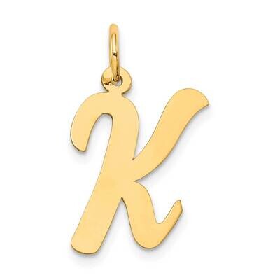 Large Script Letter K Initial Charm 10k Gold 10YC662K, MPN: 10YC662K,