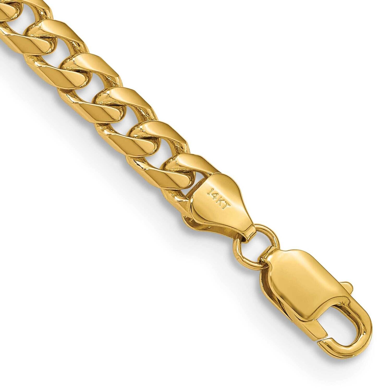 9 Inch 6.25mm Solid Miami Cuban Link Lobster Clasp Chain 14k Gold DCU200-9 by Men&#39;s Jewelry and Acc…