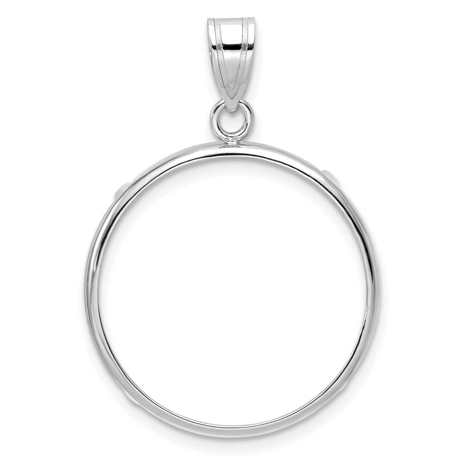 Polished Prong 22.0mm Coin Bezel Pendant 14k White Gold C1801W/22.0, MPN: C1801W/22.0,