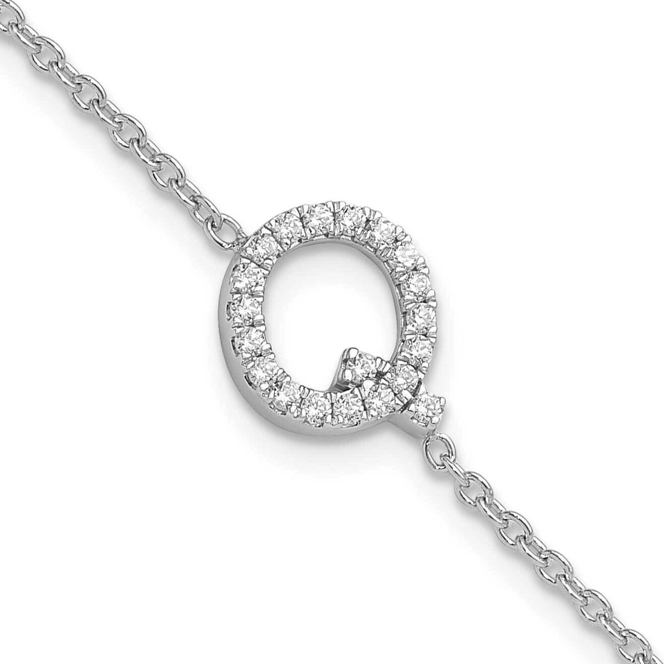 Diamond Sideways Letter Q 1 Inch Extender Bracelet 14k White Gold BM9951Q-024-WA, MPN: BM9951Q-024-…