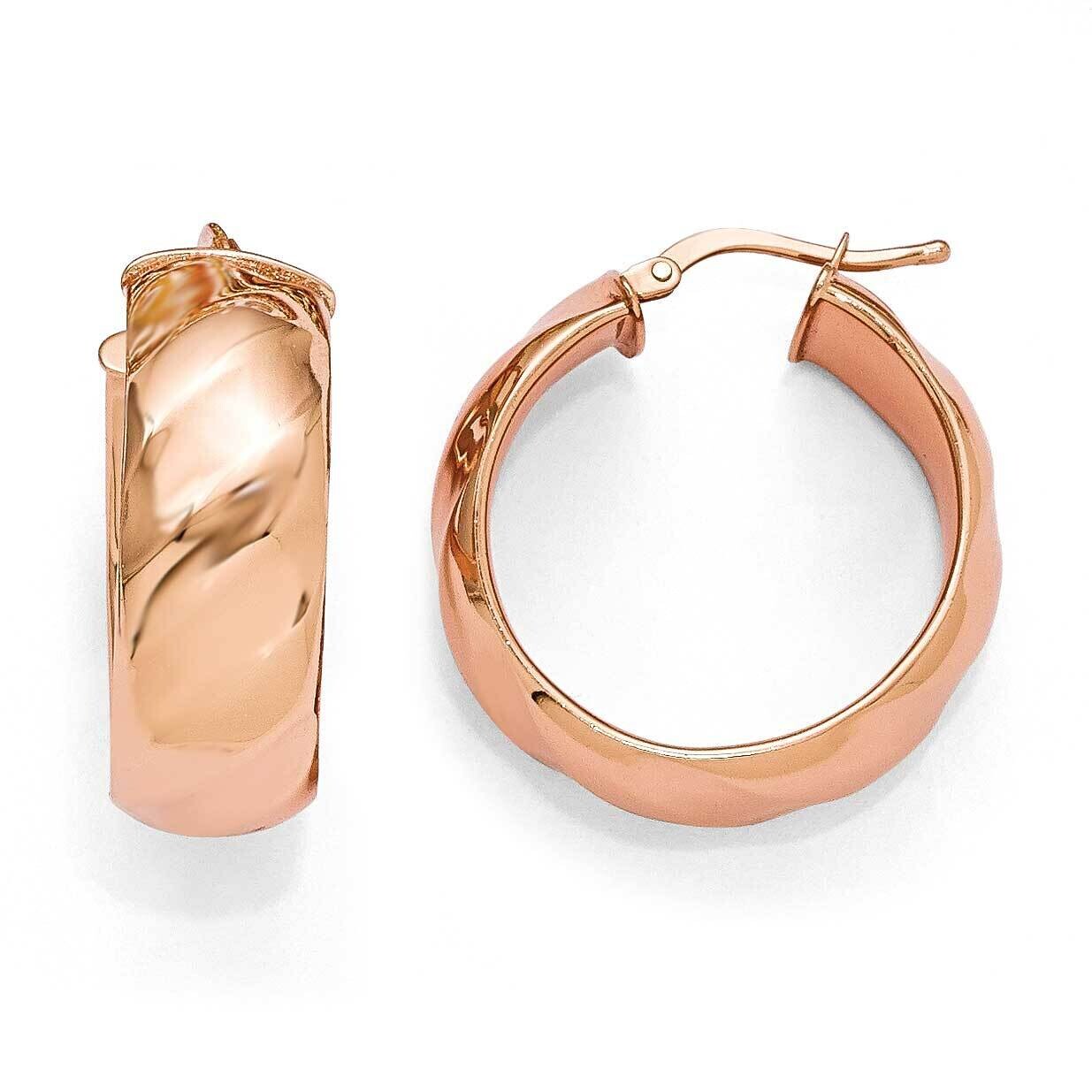 Bronze Diego Massimo Polished Rose-Tone Hoop Earrings DME125
