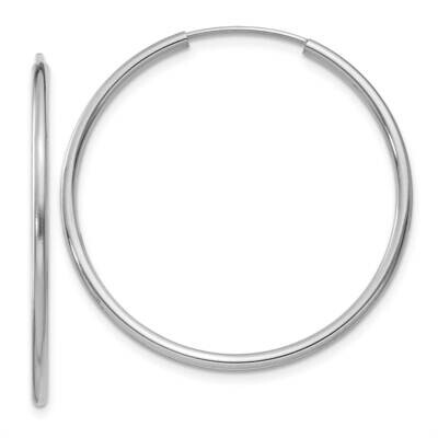 1.5mm Polished Endless Hoop Earrings 10k White Gold 10XY1186, MPN: 10XY1186,