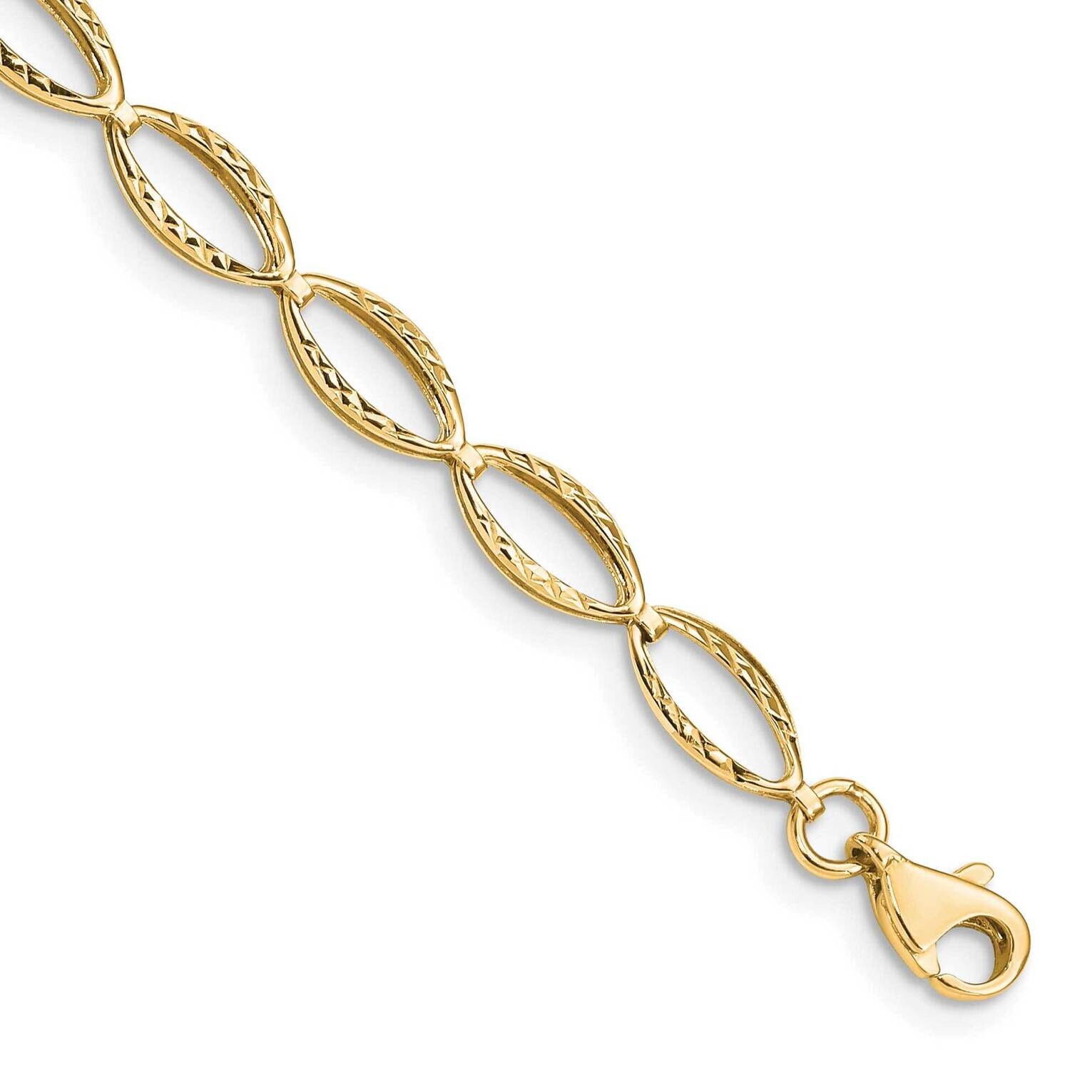 Oval Link Bracelet 7.25 Inch 14k Polished Gold FB1333Y-7.25