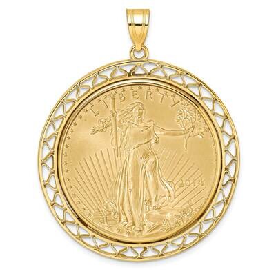 Polished Fancy Wire Prong Mounted 1Oz American Eagle Coin Bezel Pendant 14k Gold C8193/32.7C, MPN: …