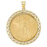 Polished Fancy Wire Prong Mounted 1Oz American Eagle Coin Bezel Pendant 14k Gold C8193/32.7C, MPN: …