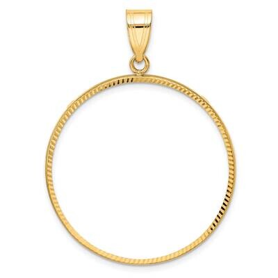 Diamond-Cut Prong 32.0mm Coin Bezel Pendant 14k Gold C3997/32.0, MPN: C3997/32.0,
