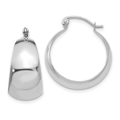Polished 10.5mm Tapered Hoop Earrings 14k White Gold E673W, MPN: E673W,