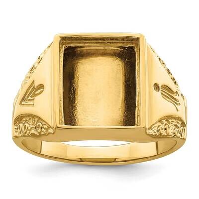 Men&#39;s Polished Textured Masonic Ring Mounting 10k Gold 10Y4094 by Masonic, MPN: 10Y4094,