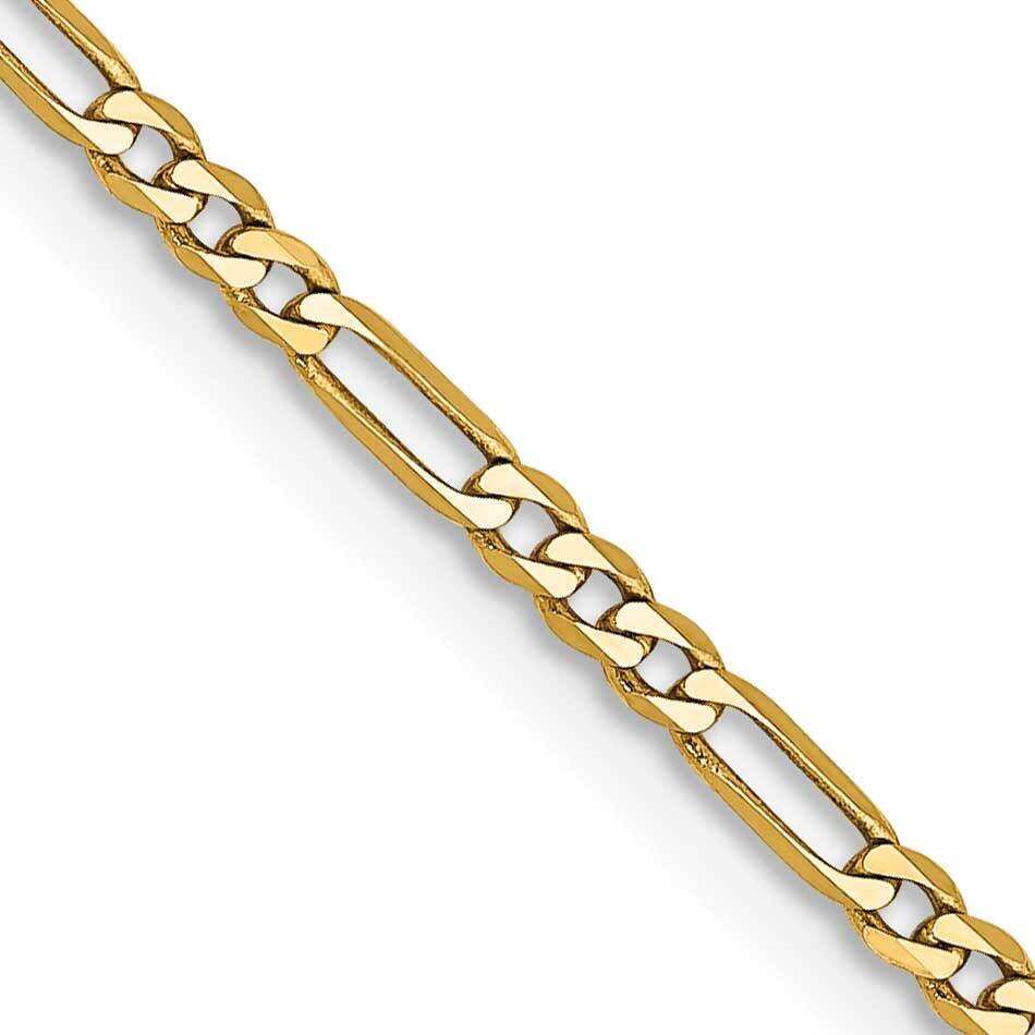 1.8mm Flat Figaro Chain 26 Inch 14k Gold FFL050-26, MPN: FFL050-26,