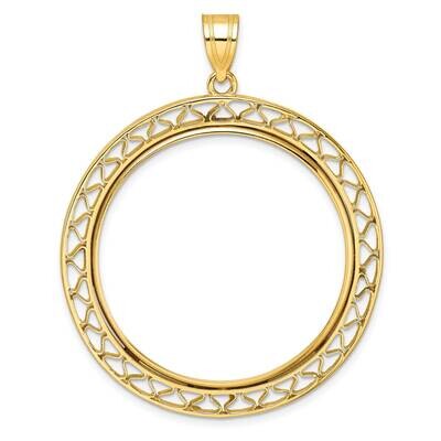 Polished Fancy Wire Prong 32.7mm Coin Bezel Pendant 14k Gold C8193/32.7, MPN: C8193/32.7,