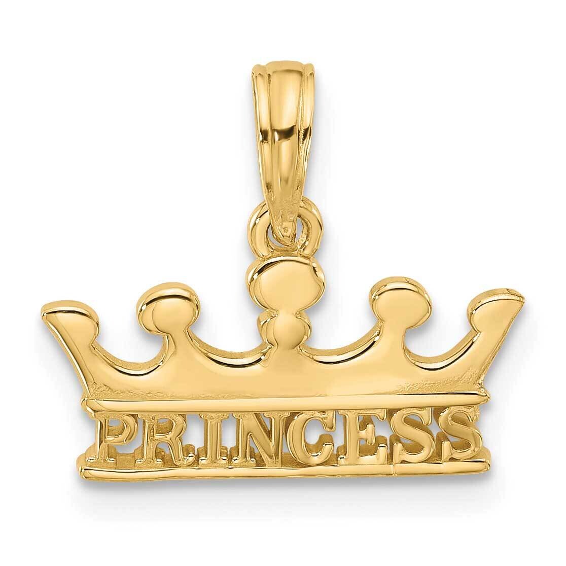 Princess Crown Charm 14k Polished Gold D5598