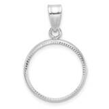 Diamond-Cut Prong 16.5mm Coin Bezel Pendant 14k White Gold C3997W/16.5, MPN: C3997W/16.5,