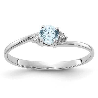 Aquamarine Diamond Ring 10k White Gold 10Y4713AQ/AA, MPN: 10Y4713AQ/AA,