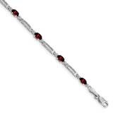 Diamond Garnet Bracelet 7 Inch 10k White Gold BM4492-GA-001-1WA, MPN: BM4492-GA-001-1WA, 8867741290…