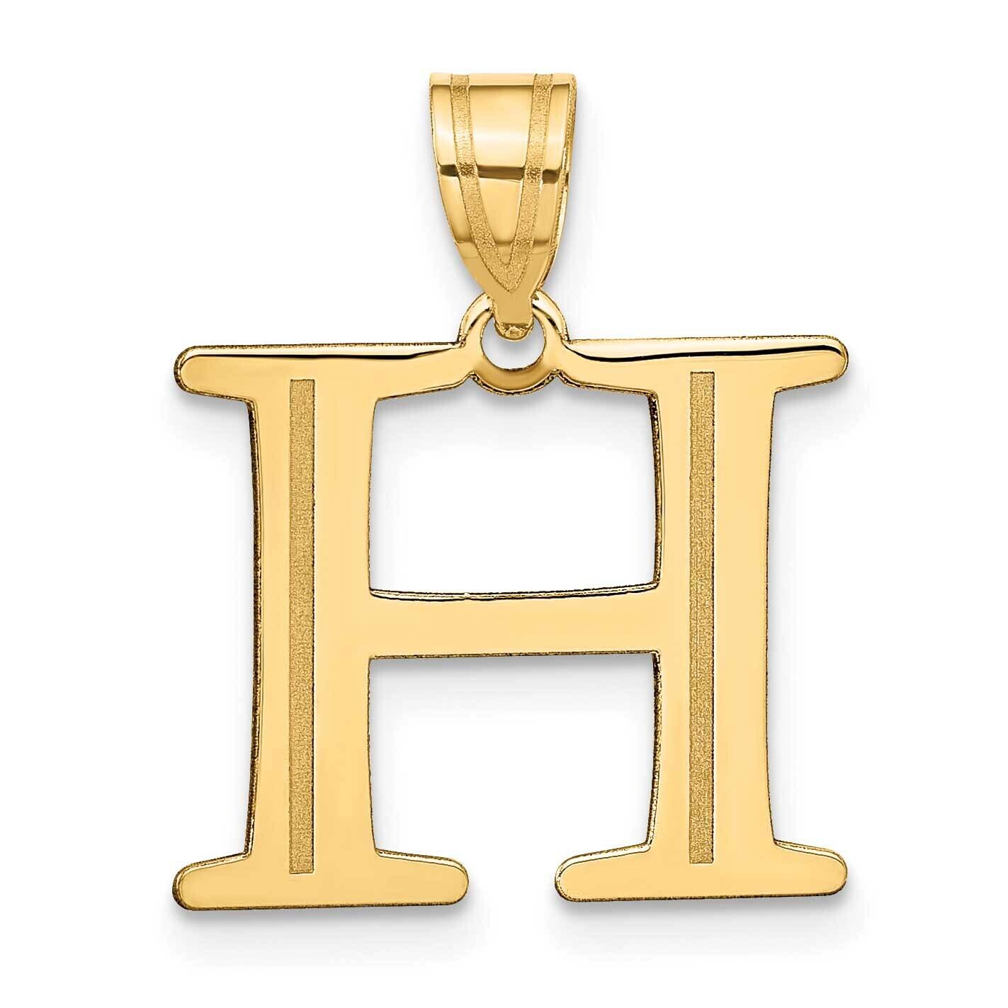 Etched Letter H Initial Pendant 10k Polished Gold 10YC1437H
