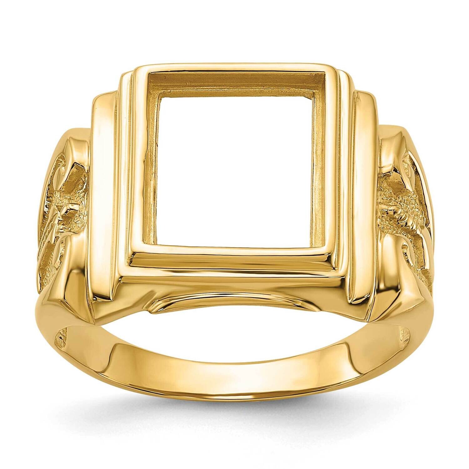 Men&#39;s Polished Textured Masonic Ring Mounting 10k Gold 10Y1593 by Masonic, MPN: 10Y1593,