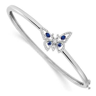 Sapphire Diamond Butterfly Bangle 14k White Gold BM7257-SA-017-WA, MPN: BM7257-SA-017-WA, 886774130…