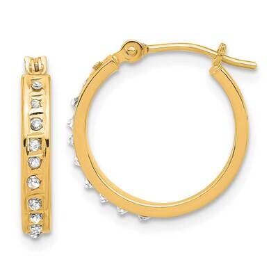 Diamond Fascination Polished Hoop Earrings 14k Gold DF345, MPN: DF345,