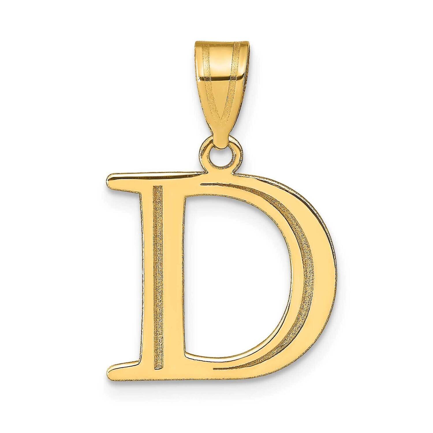 Etched Letter D Initial Pendant 10k Polished Gold 10YC1437D, MPN: 10YC1437D,