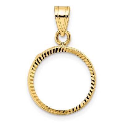 Diamond-Cut Prong 14.0mm Coin Bezel Pendant 14k Gold C3997/14.0, MPN: C3997/14.0,