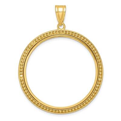 Polished Beaded Prong 32.0mm Coin Bezel Pendant 14k Gold C8183/32.0, MPN: C8183/32.0,