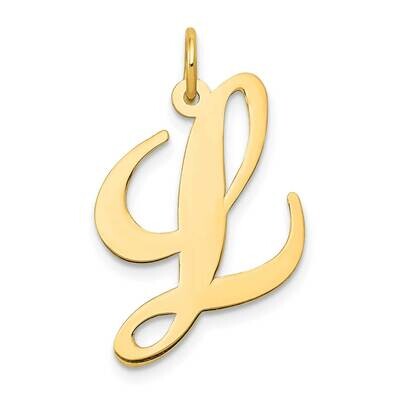 Large Fancy Script Letter L Initial Charm 10k Gold 10YC654L, MPN: 10YC654L,