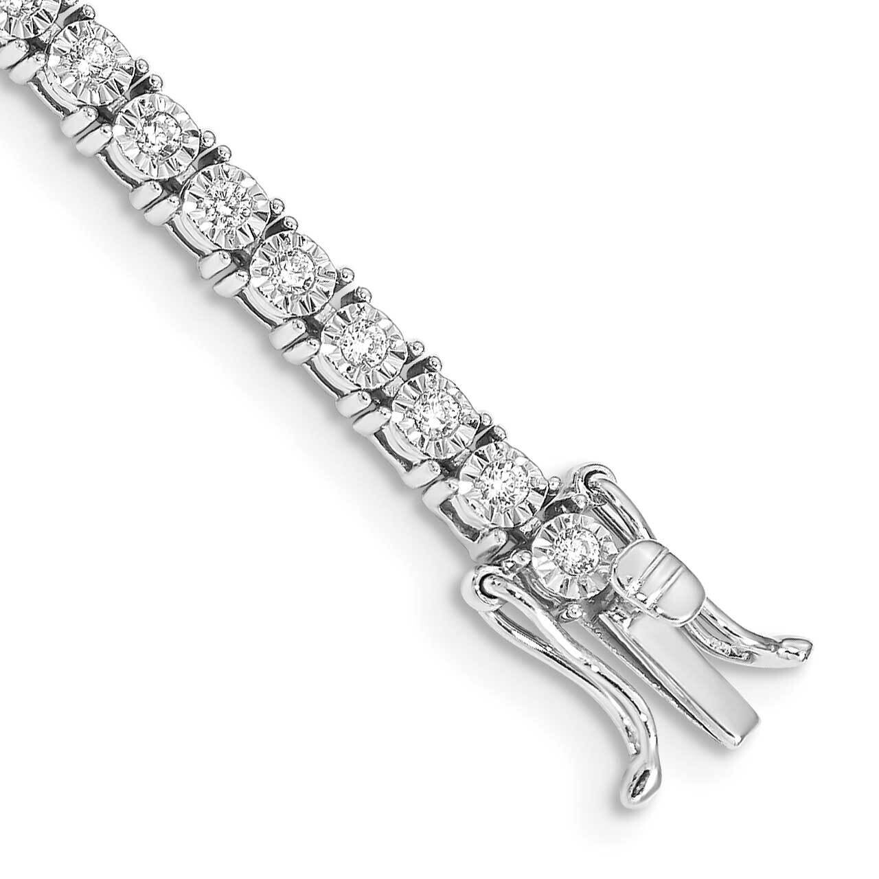 Illusion Setting Diamond Bracelet 7 Inch 10k White Gold BM4665-100-1WA, MPN: BM4665-100-1WA,