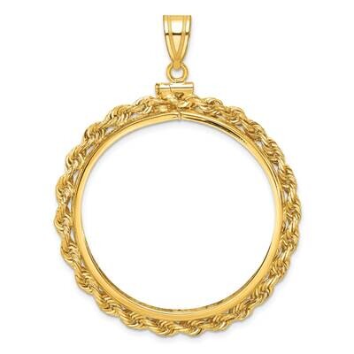 Rope Screw Top 34.2mm X 2.85mm Coin Bezel Pendant 14k Gold C1215/34.2, MPN: C1215/34.2,